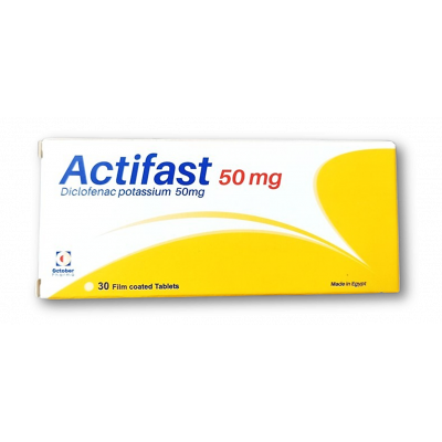 ACTIFAST 50 MG ( DICLOFENAC POTASSIUM ) 30 FILM-COATED TABLETS